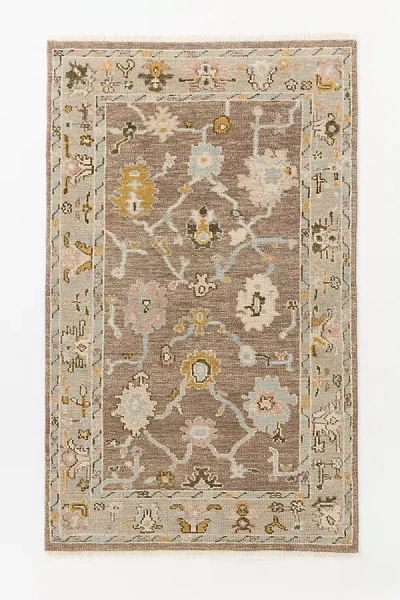 Anthropologie Quincy Hand-knotted Wool Persian-inspired Rug In Brown
