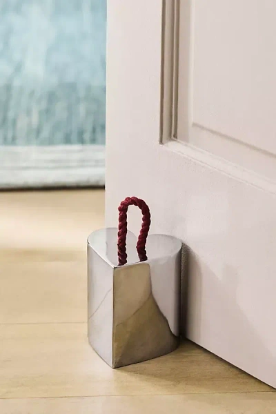 Anthropologie Quinn Brass Doorstop In Silver