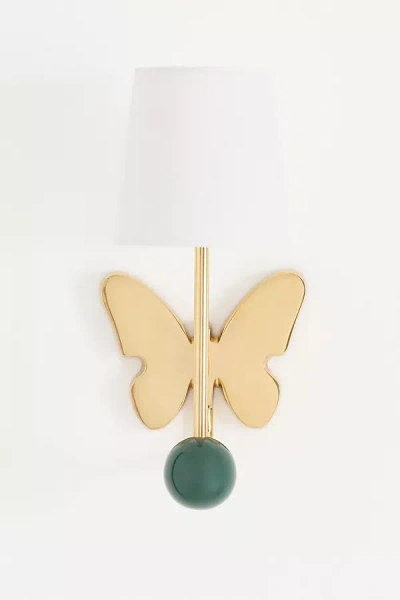 Anthropologie Quinn Butterfly Brass Shaded Sconce In Multi