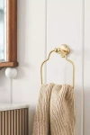 Anthropologie Quinn Clover Brass Towel Ring In Gold