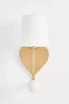 Anthropologie Quinn Heart Brass Enameled Shaded Sconce In White