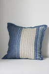 Anthropologie Quinn Linen Stripe Pillow In Blue