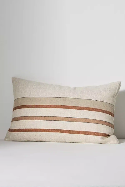 Anthropologie Quinn Linen Stripe Pillow In Neutral