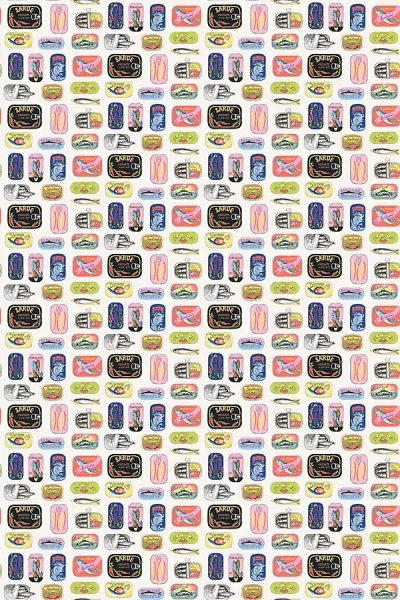 Anthropologie Rachel Antonoff Sardine Tins Peel-and-stick Wallpaper