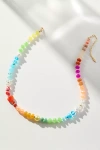Anthropologie Rainbow Stone Necklace In Multi