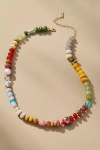Anthropologie Rainbow Stone Necklace In Brown