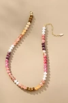 Anthropologie Rainbow Stone Necklace In Brown