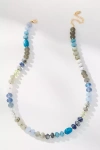 Anthropologie Rainbow Stone Necklace In Gray