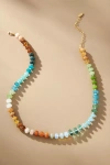 Anthropologie Rainbow Stone Necklace In Green