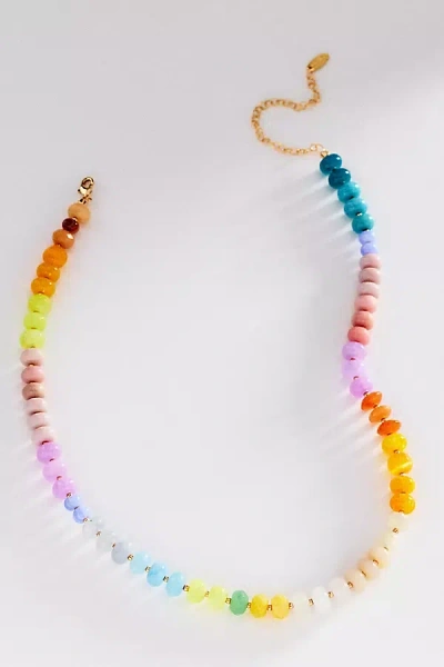 Anthropologie Rainbow Stone Necklace In Multi