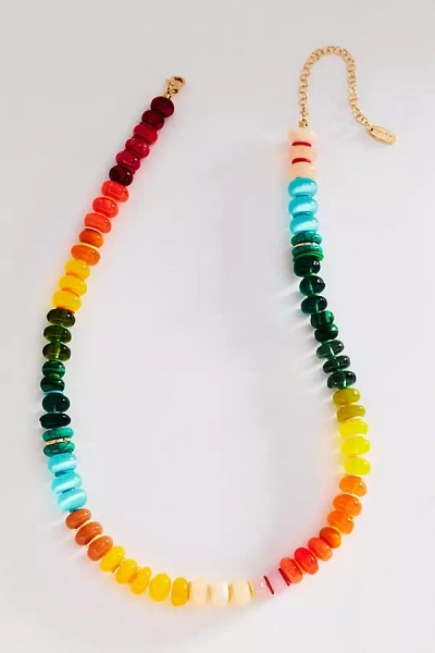 Anthropologie Rainbow Stone Necklace In Multi