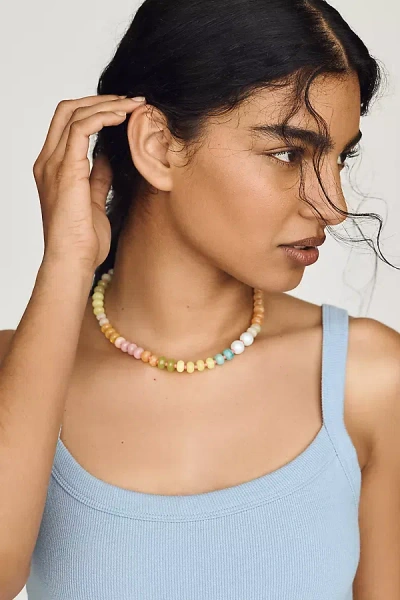 Anthropologie Rainbow Stone Necklace In Multi