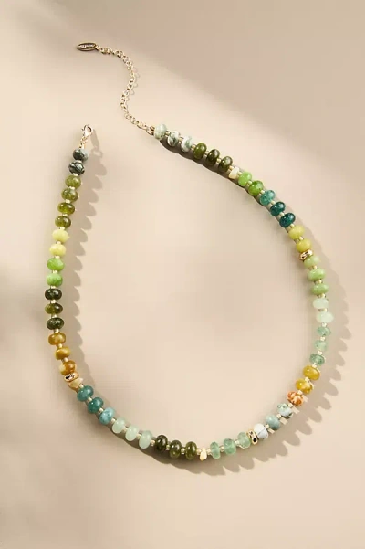 Anthropologie Rainbow Stone Necklace In Multicolor