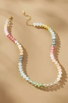 Anthropologie Rainbow Stone Necklace In Pink