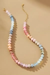 Anthropologie Rainbow Stone Necklace In Purple