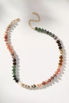 Anthropologie Rainbow Stone Necklace In Yellow