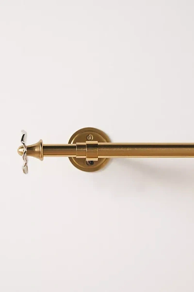 Anthropologie Raisa Mixed Metal Curtain Rod In Gold
