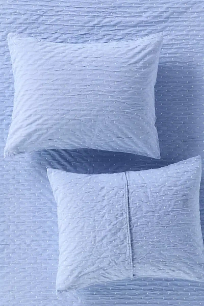 Anthropologie Raleigh Cotton Matelasse Shams, Set Of 2 In Blue