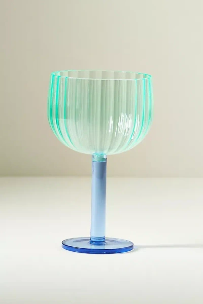 Anthropologie Raquel Scallop Acrylic Wine Glasses, Set Of 4 In Green