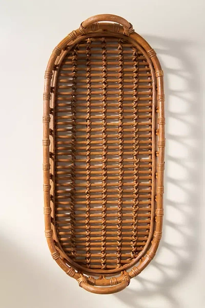 Anthropologie Rattan Basket Tray