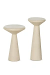 Anthropologie Ravine Round Concrete Pedestal Accent Tables, Set Of 2