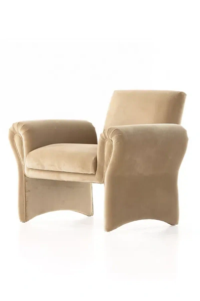 Anthropologie Raya Velvet Accent Chair In Neutral