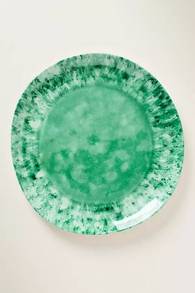 Anthropologie Reactive Melamine Dinner Plate, Set Of 4 In Green