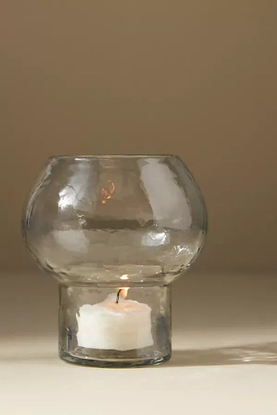 Anthropologie Recycled Glass Clear Tea-light Votive
