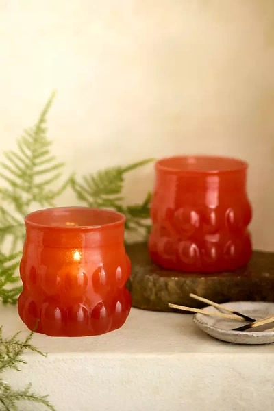 Anthropologie Recycled Glass Votives, Set Of 2 In Red