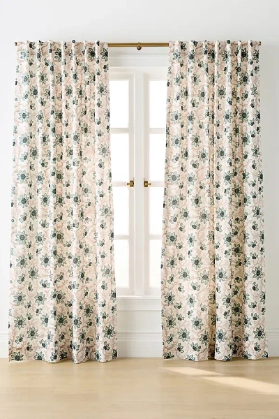 Anthropologie Reece Cotton Woven Floral Curtain In Multi