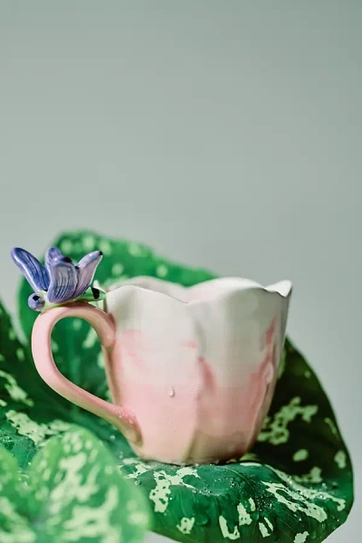 Anthropologie Reed Stoneware Teacup In Multi