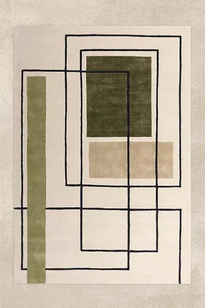 Anthropologie Reef Outline Hand-tufted Wool Rug In Multi