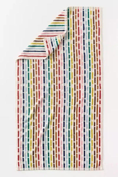 Anthropologie Reina Cotton Rainbow Striped Woven Towel Collection