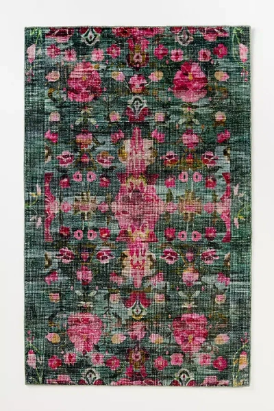 Anthropologie Ren Printed Easy-care Floral Rug In Multi