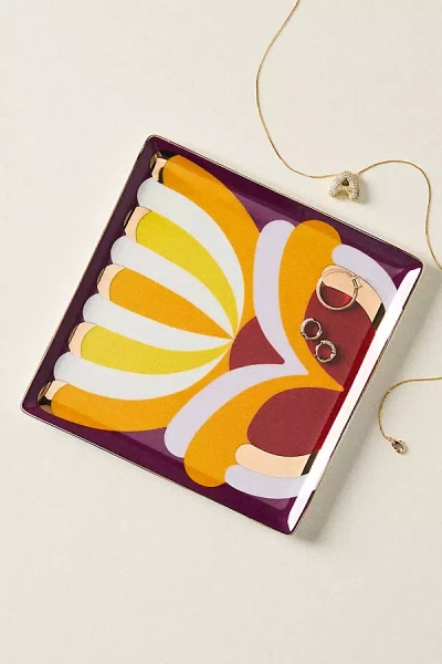 Anthropologie Retro Bloom Ceramic Trinket Dish