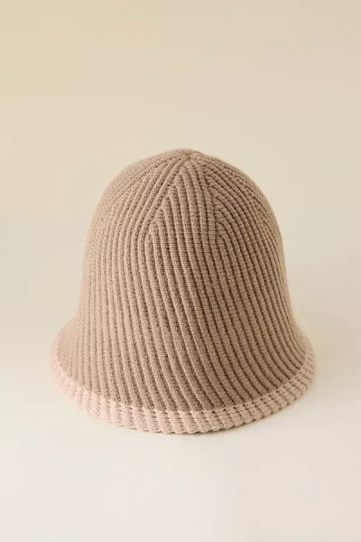 Anthropologie Ribbed Cloch Hat In Brown