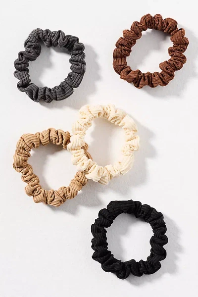 Anthropologie Ribbed Hair Ties, Set Of 5 In Multi