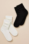 Anthropologie Ribbed Trouser Socks In Black