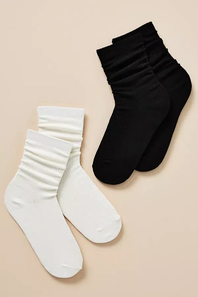 Anthropologie Ribbed Trouser Socks In Black