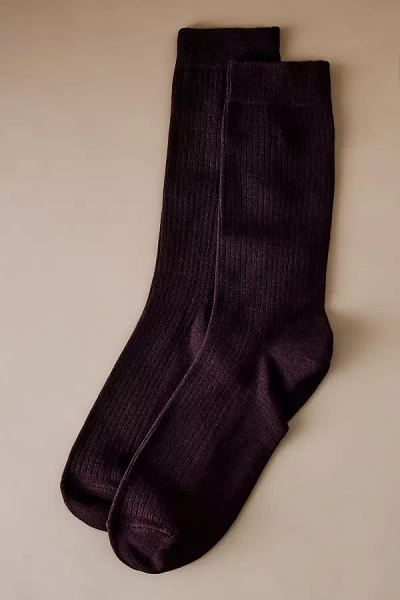 Anthropologie Ribbed Trouser Socks In Brown
