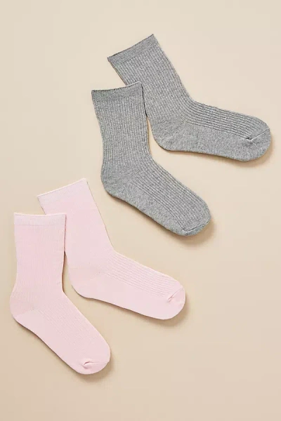 Anthropologie Ribbed Trouser Socks In Pink