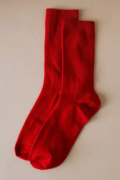 Anthropologie Ribbed Trouser Socks In Red