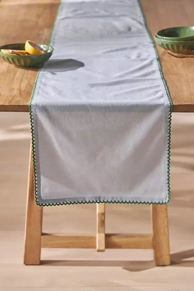 Anthropologie Ric Rac Cotton Table Runner In Gray