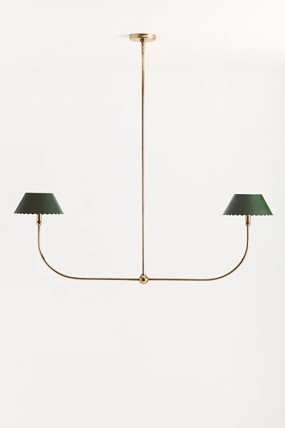 Anthropologie Roberta Scalloped Leather Linear Chandelier