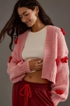 Anthropologie Roffe 3d Bow Cardigan In Pink