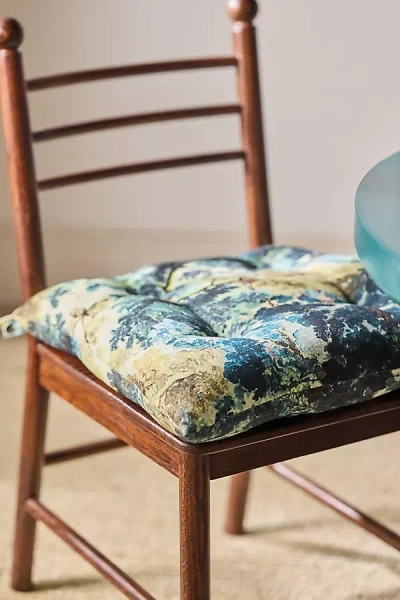 Anthropologie Roma Dining Chair Cushion In Blue