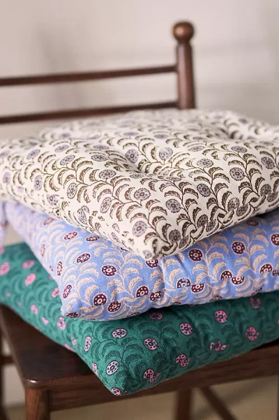 Anthropologie Roma Leora Block Print Dining Chair Cushion In Multi