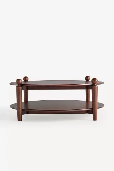 Anthropologie Roma Oak Round Coffee Table In Brown