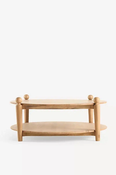 Anthropologie Roma Oak Round Coffee Table In Multi