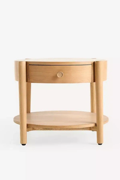 Anthropologie Roma Oak Round Side Table In Brown